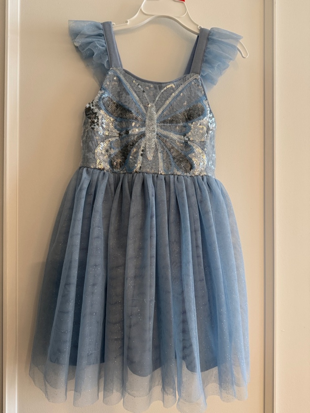 Zunie Light Blue Sequin Butterfly Tulle Dress sz 4